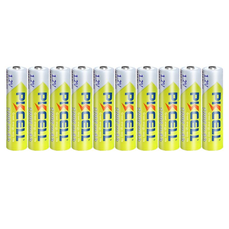 10PCS PKCELL 12v NIMH AAA Battery 3A 1000MAH AAA Rechargea