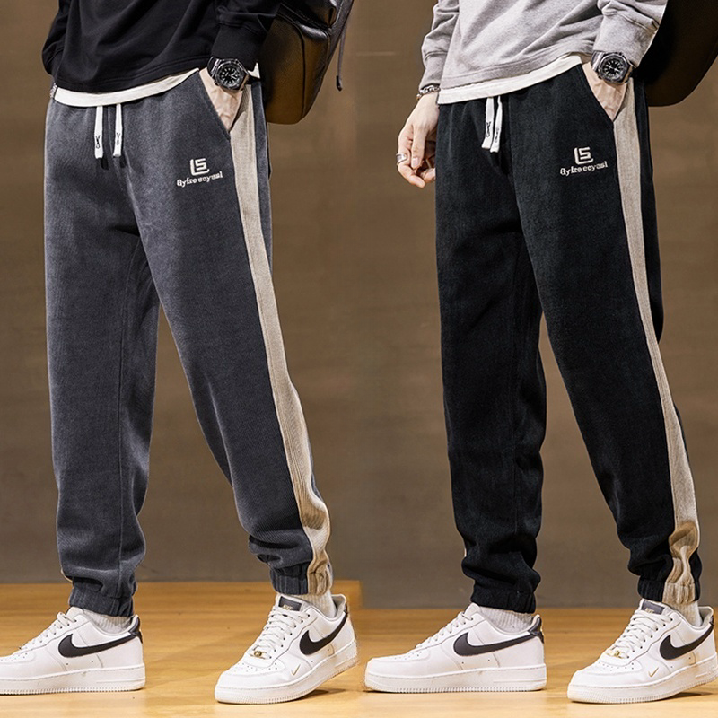 干活穿的裤子男无磁无铁秋冬季束脚宽松工装运动卫裤耐磨耐脏长裤