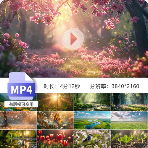 高清春暖花开春雨合集万物复苏鸟语花香自然生态惊蛰唯美视频素材