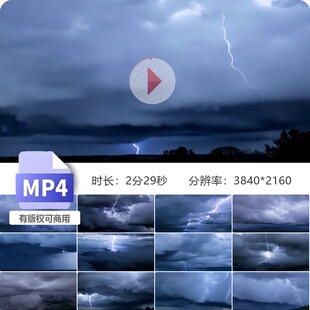 高清乌云密布电闪雷鸣暴风雨极端天气气候变化台风前夕视频素材