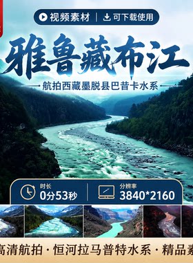高清雅鲁藏布江航拍恒河拉马普特水系西藏墨脱县巴昔卡视频素材