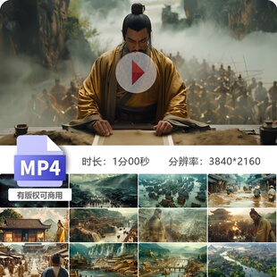 高清大禹治水黄河工程华夏文明历史英雄传说神话故事视频素材