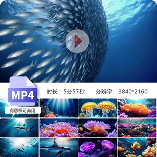 高清海底世界鱼群珊瑚礁大浪深水生物丁达尔光线唯美游动视频素材