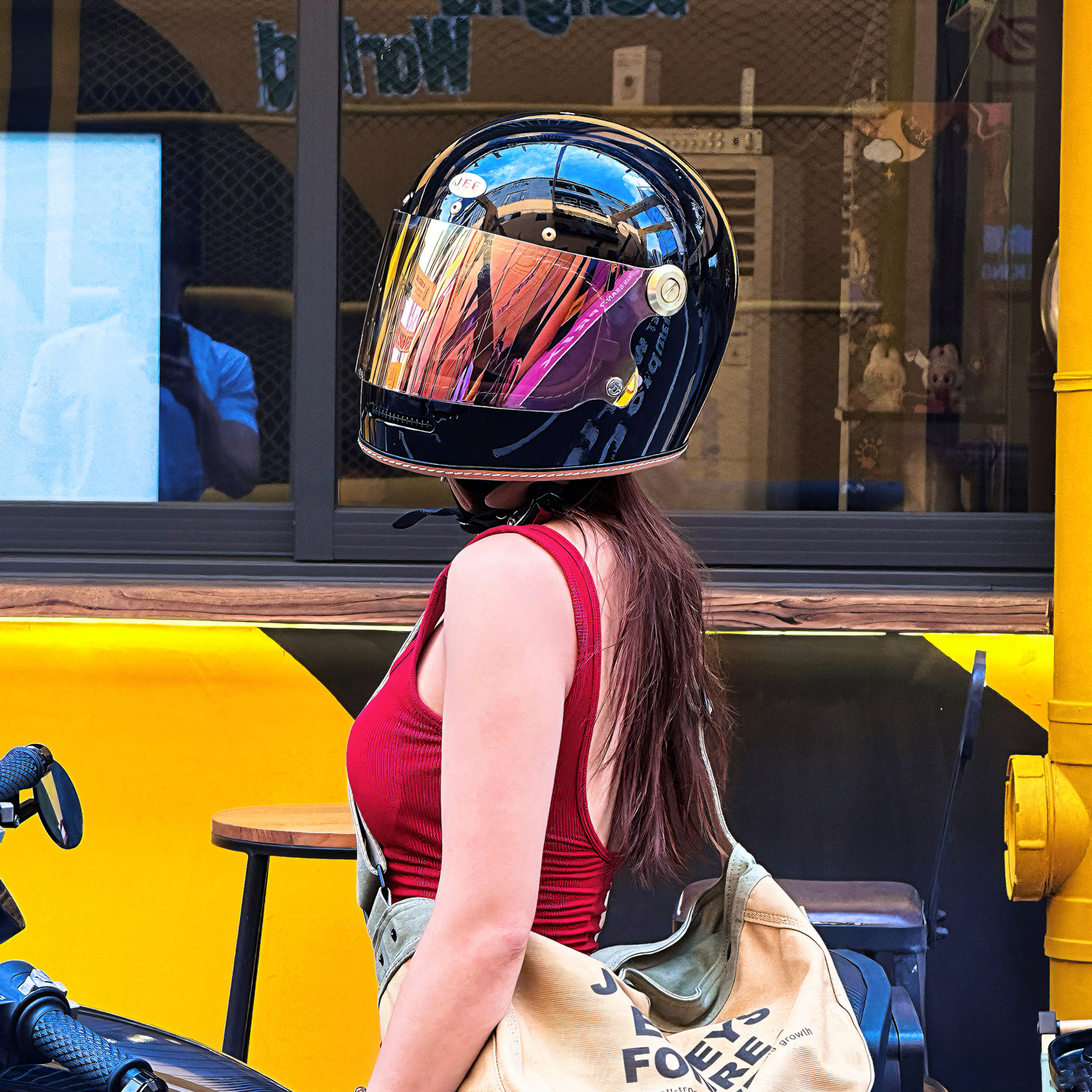 台湾JEF复古乐高全盔小盔体男女通用情侣摩托车头盔3C认证巡航盔