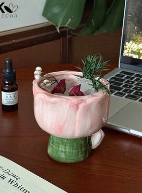 玫瑰干花粉色晶石扩香石无火香薰礼盒精油香氛卧室摆件生日礼物