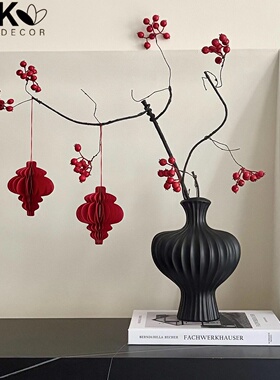 中古风红色冬青发财果仿真花乔迁结婚新年喜庆仿真花束装饰摆件