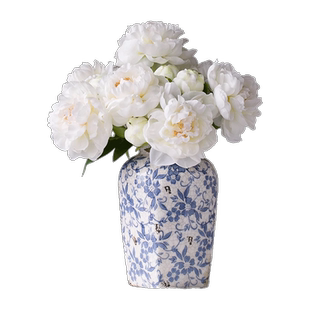 仿真花摆设芍药牡丹插花花瓶客厅装饰摆件中式餐桌花花艺假花花束