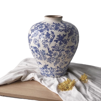 花瓶摆件客厅插花陶瓷青花瓷高级感轻奢新中式水养郁金香景德镇