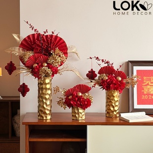 大型新年仿真花假花摆件客厅酒店大堂前台餐桌装饰过年春节年宵花