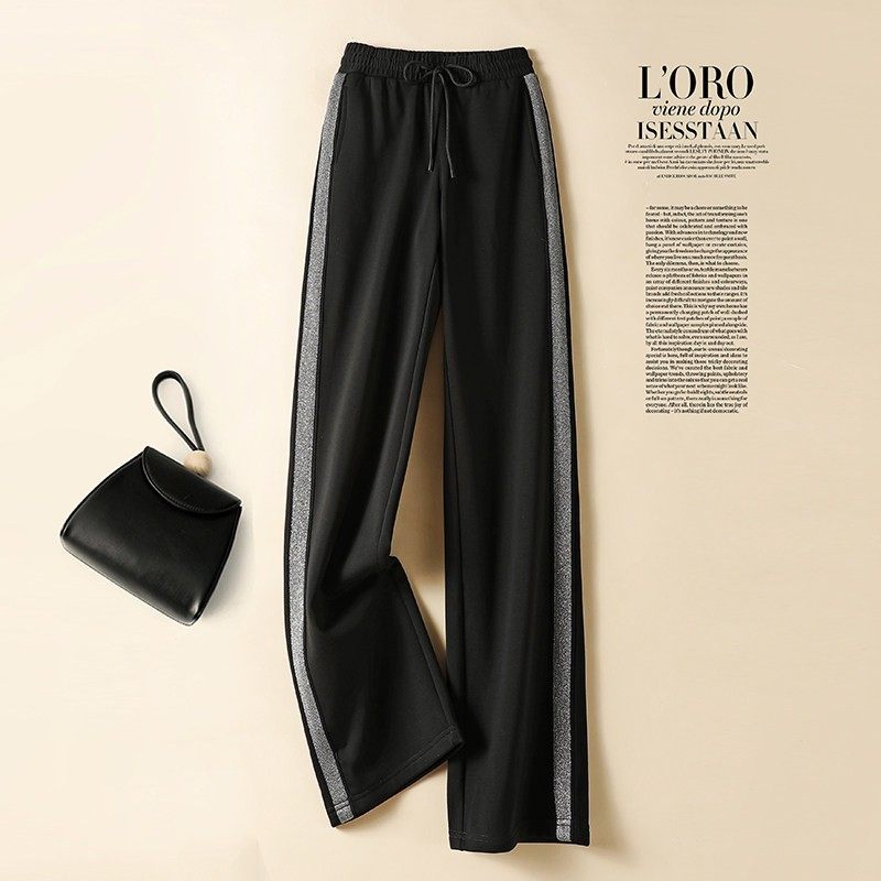 阔腿裤女春季高腰垂感女裤裤子女2025春秋新款窄版休闲直筒运动裤