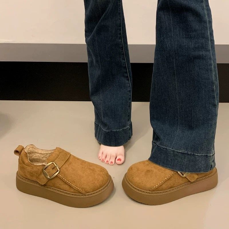 厚底毛毛勃肯鞋女款2025冬季新款一脚蹬保暖博肯棉鞋乐福鞋雪地靴,女鞋,时尚雪地靴,淘宝优惠券,粉丝福利购,淘宝优惠卷