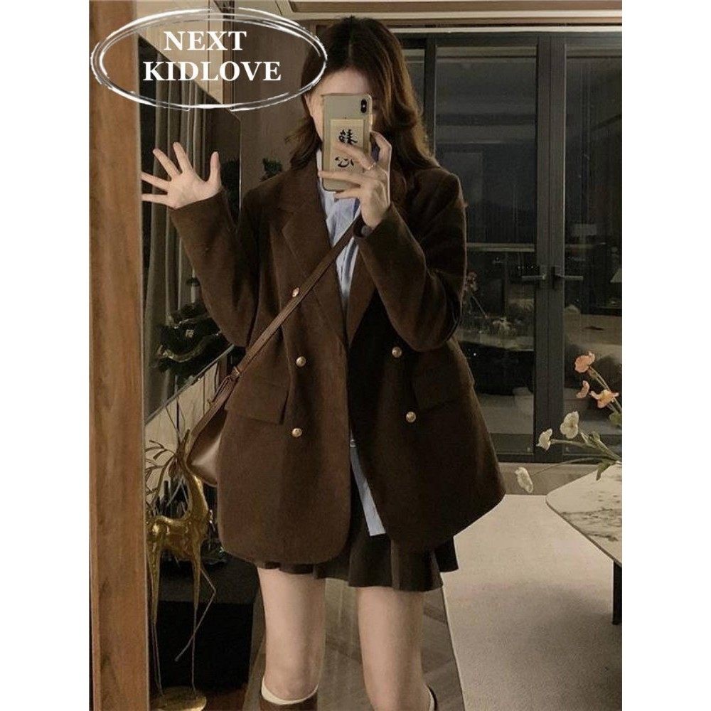 日本代购大码覆古灯芯绒夹棉西装外套女秋冬胖mm韩版显瘦西服上衣