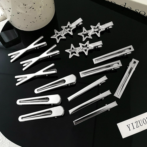 简约金属银色发夹边夹头饰