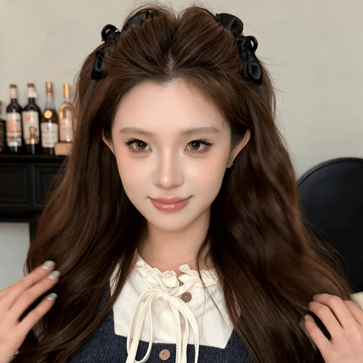 韩系蝴蝶结大号刘海抓夹女图片