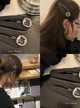 高级感银灰色大号掰掰夹韩国发卡刘海夹侧边夹bb夹气质发夹发饰