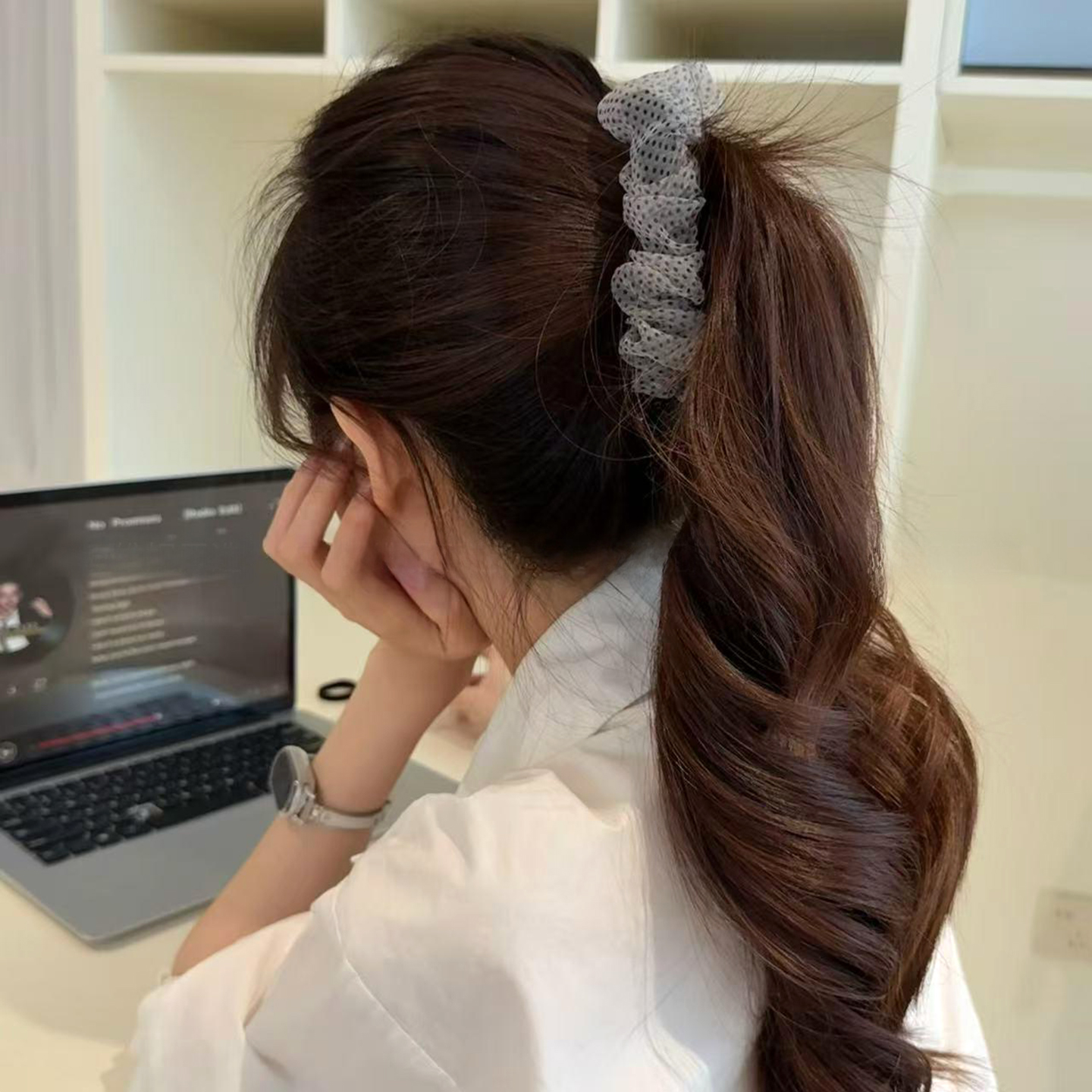 巨显发量！褶皱香蕉夹～