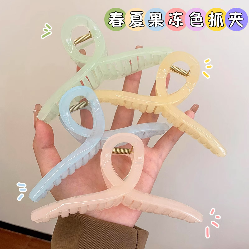 粉色ins鲨鱼夹子头饰大号发卡