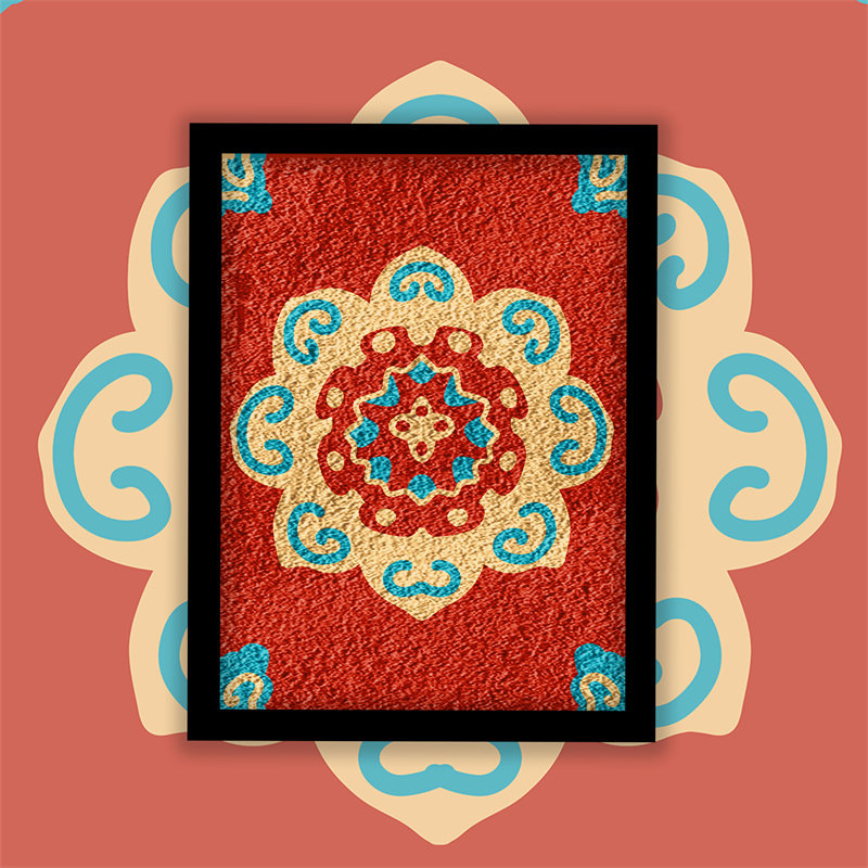 纸浆画diy艺术敦煌的天花板艺术中国传统文化浮雕彩画雕刻壁画