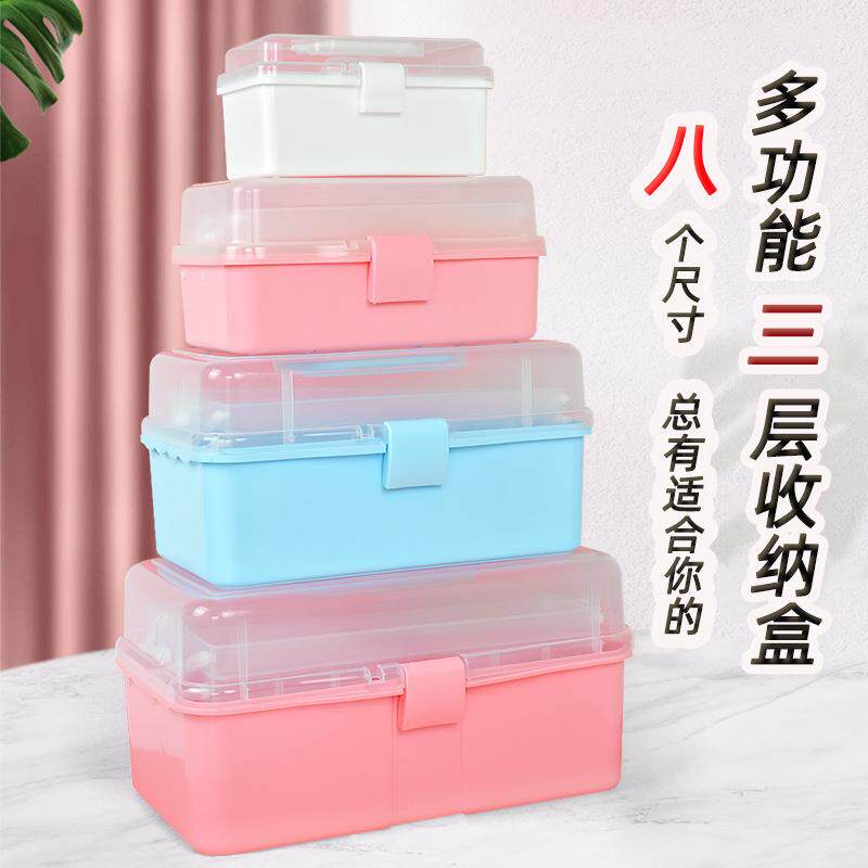 手提工具箱子足浴技师专用塑料工具箱美容院收纳盒双层采耳工具。