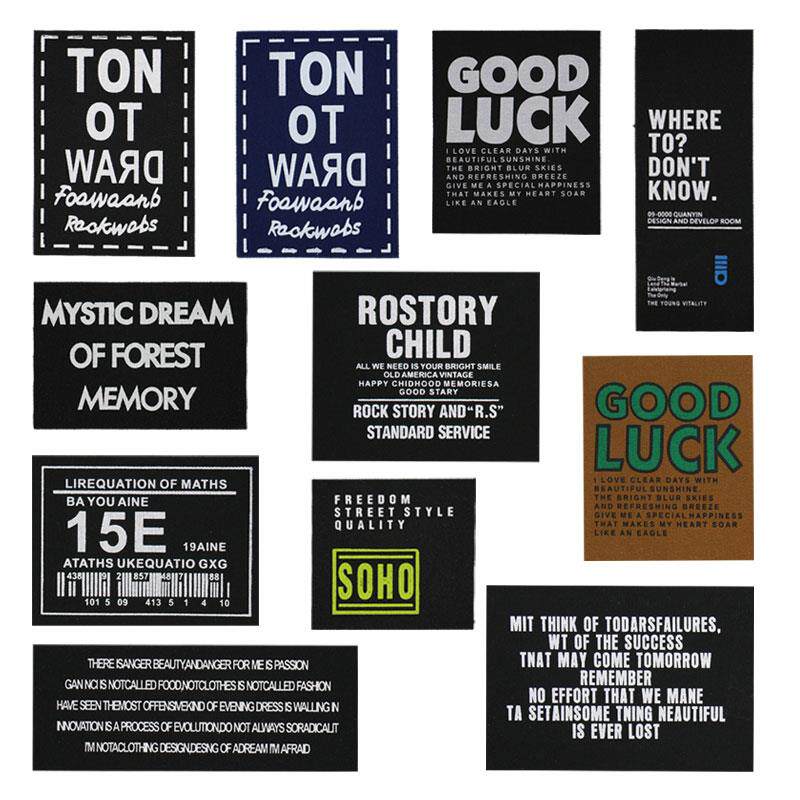 薄款黑色字母布标衣服装饰布贴衣服牛仔裤贴布包包补破洞补丁贴花