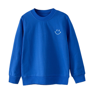 纯棉薄款卫衣男女学生刺绣花针织长袖T恤男孩子青少年圆领打底衫