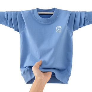 纯棉卫衣男孩子春季中大童薄款青少年初高中学生上衣刺绣单穿外套