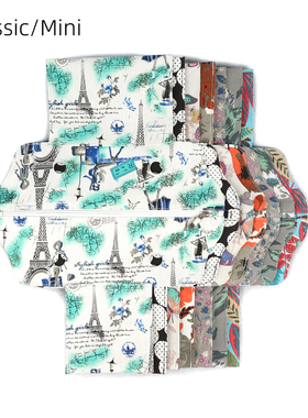 时尚Obag Classic mini印花帆布拉链假内衬托特包女式手提包配件