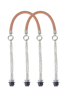 新编织纹长银链OT扣提手单肩肩带适用于Obag大包mini包