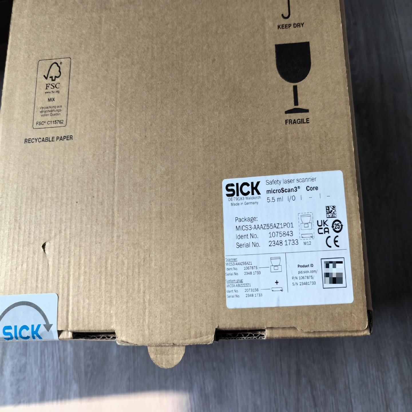 SICK西克扫描仪1075843型号MICS3-AAAZ55