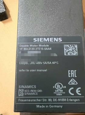 （设备配件）西门子6SL3120-2TE15-0AA4，成色99新有包装