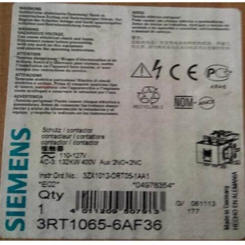 接触器3RT1065-6AF36/6AP36  110-127VAC/DC 3RT1065-6...6