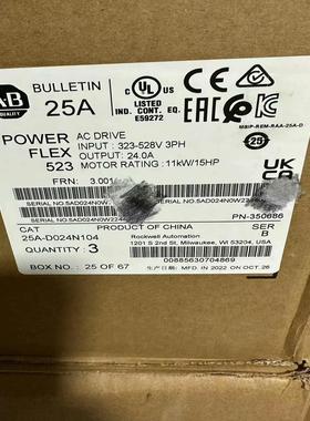 AB变频器25A-D024N104全新原装正品现货，实采联系