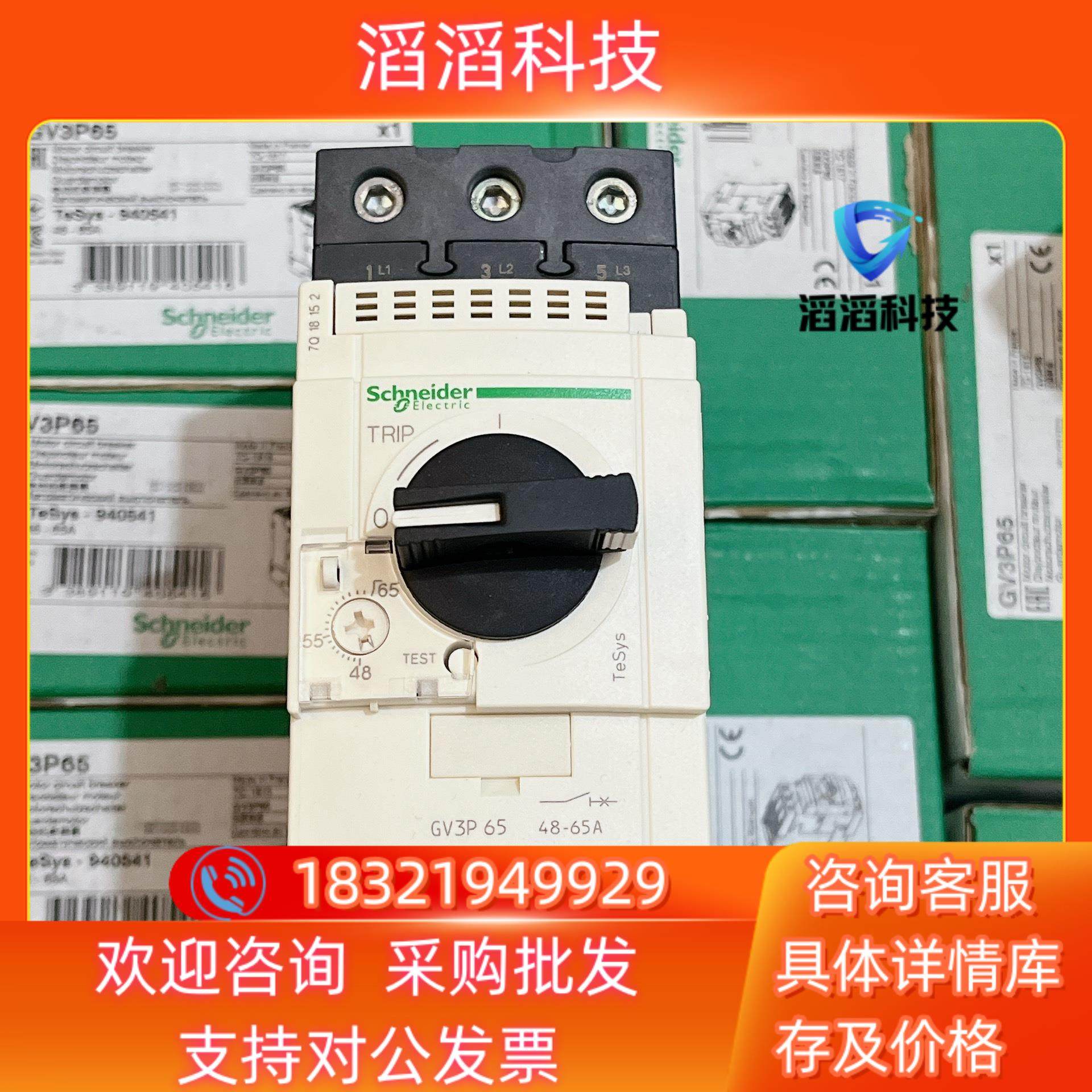 现货马达电机断路器保护器 GV3P65 全新 12个