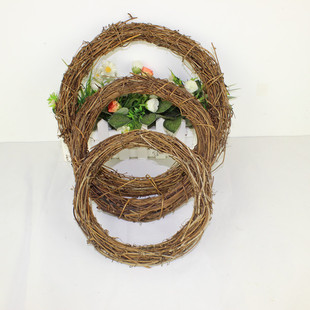 圣诞装 饰挂件藤环藤圈木质工艺品 饰品 干枝藤编花环圣诞节装