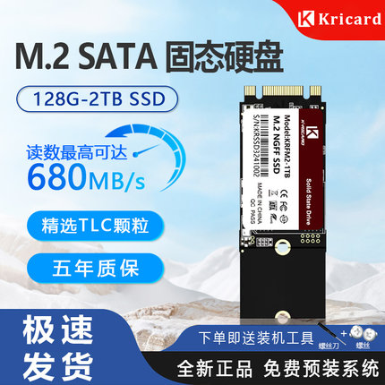 M.2固态硬盘SATA笔记本电脑台式机SSD 512GB 1TB长江存储NGFF2260