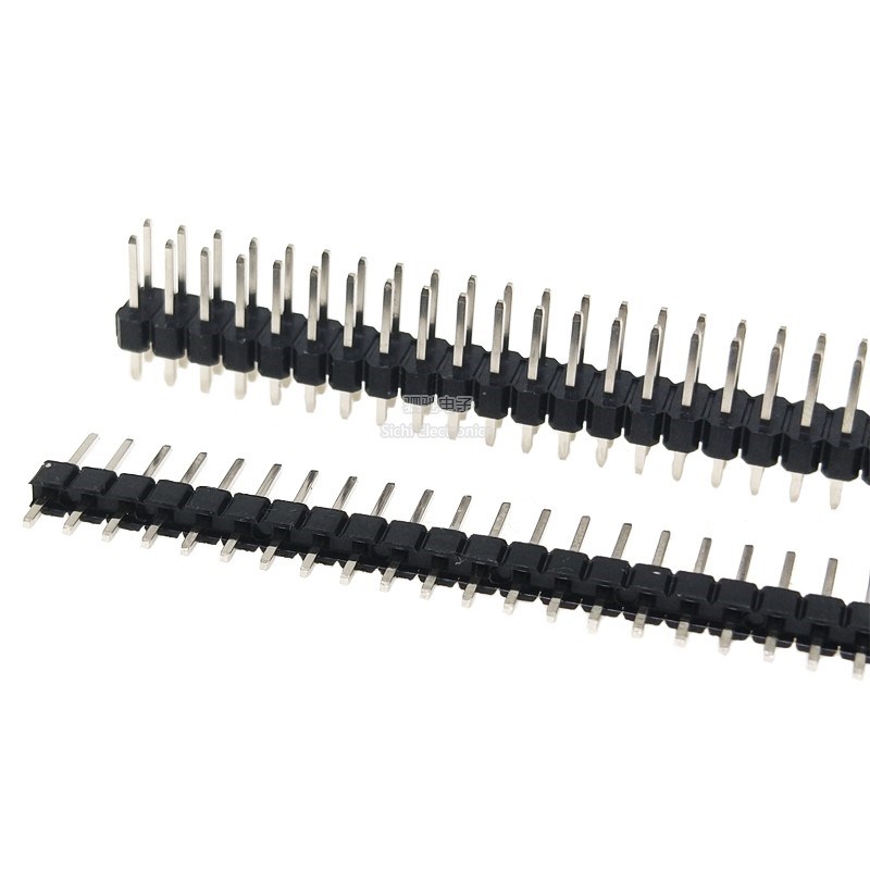 2.54MM单排针 双排针 1*40P/2*40P 间距2.54mm 直针/排针 铁/铜针