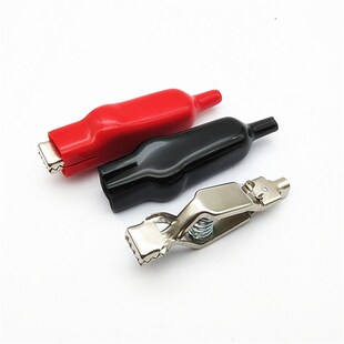 20A测试夹接搭电测试夹不带螺丝护套充电夹电瓶夹长65mm铁镀镍款