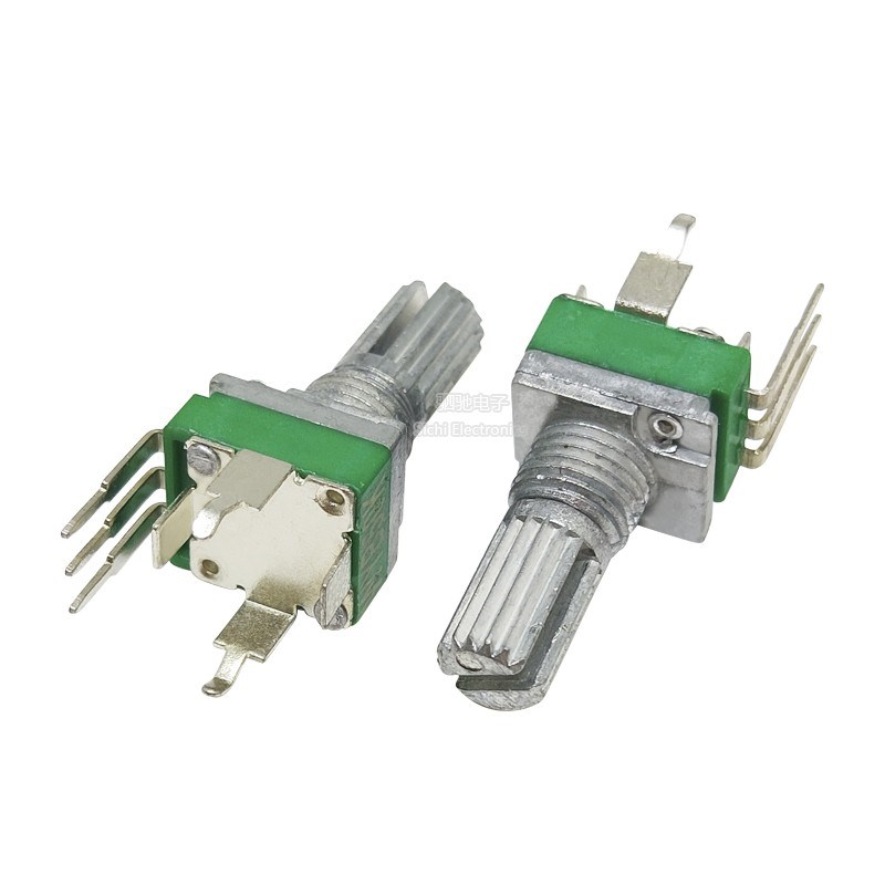 RK097 精密电位器立式单联带支架 柄15mm无档3脚B5K10K20K50K100K