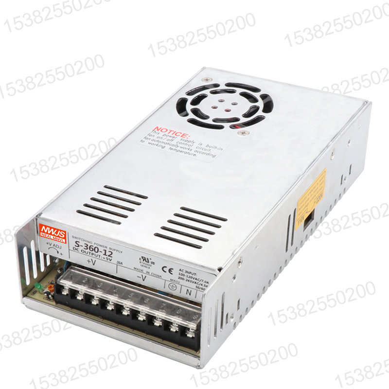 明伟360W开关电源 S-360-24 24V15A 12V30A 15V/18V/36V48V 60V6A