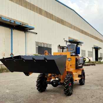 电动小铲车柴油18马力单缸四驱装载机小型四轮铲沙推粪家用推土机