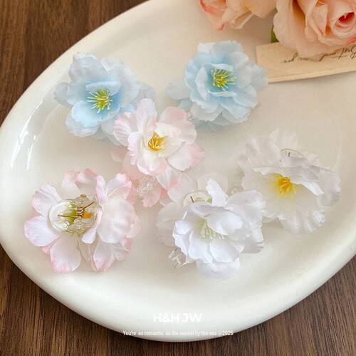 发饰粉头饰边夹高级感花朵氛围