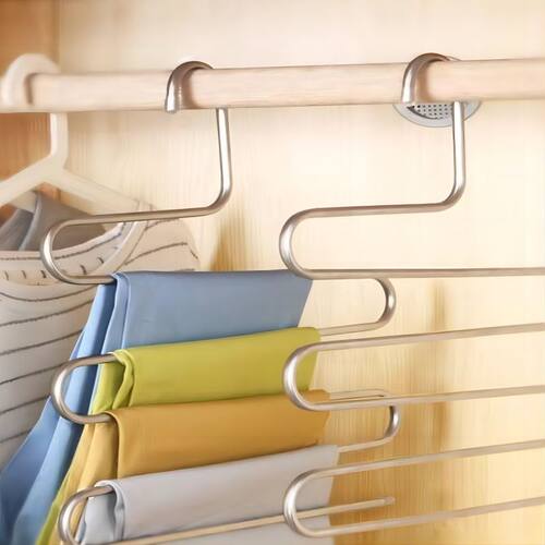 服装店不锈钢裤架收纳