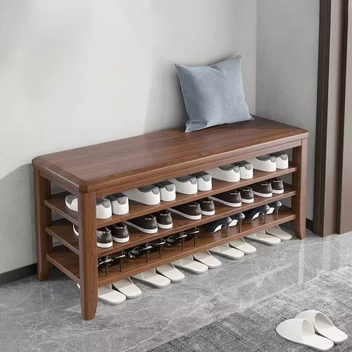 全实木换鞋凳鞋架家用门口收纳鞋柜实木入户换鞋凳换鞋凳门口家用