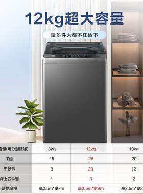 海.尔洗衣机大神童12KG大容量全自动家用七维震漩瀑洗1.1洗净比