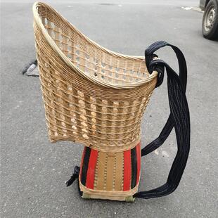 揹小孩竹编竹篓儿童背篼背娃娃婴儿传统老式凉揹筐男女通用结实