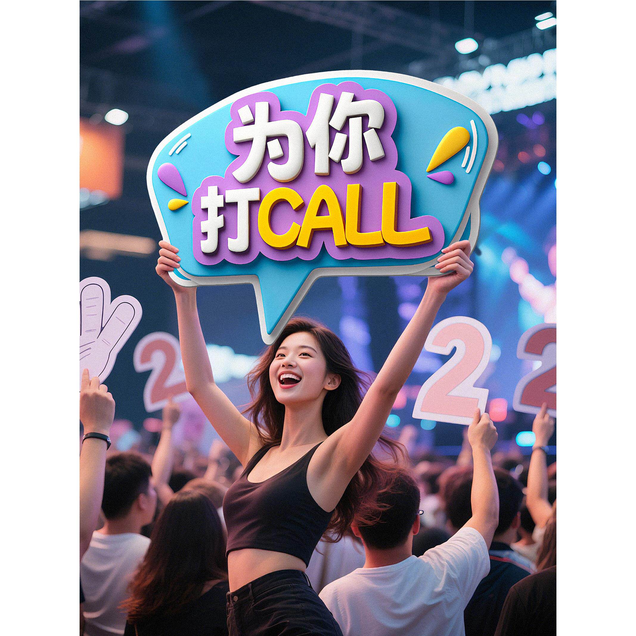 3D创意立体手举牌kt板手持标广告牌/标识牌