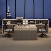 财务桌T型双人位办公桌简约现代办公室职员办公桌椅组合时尚 工位