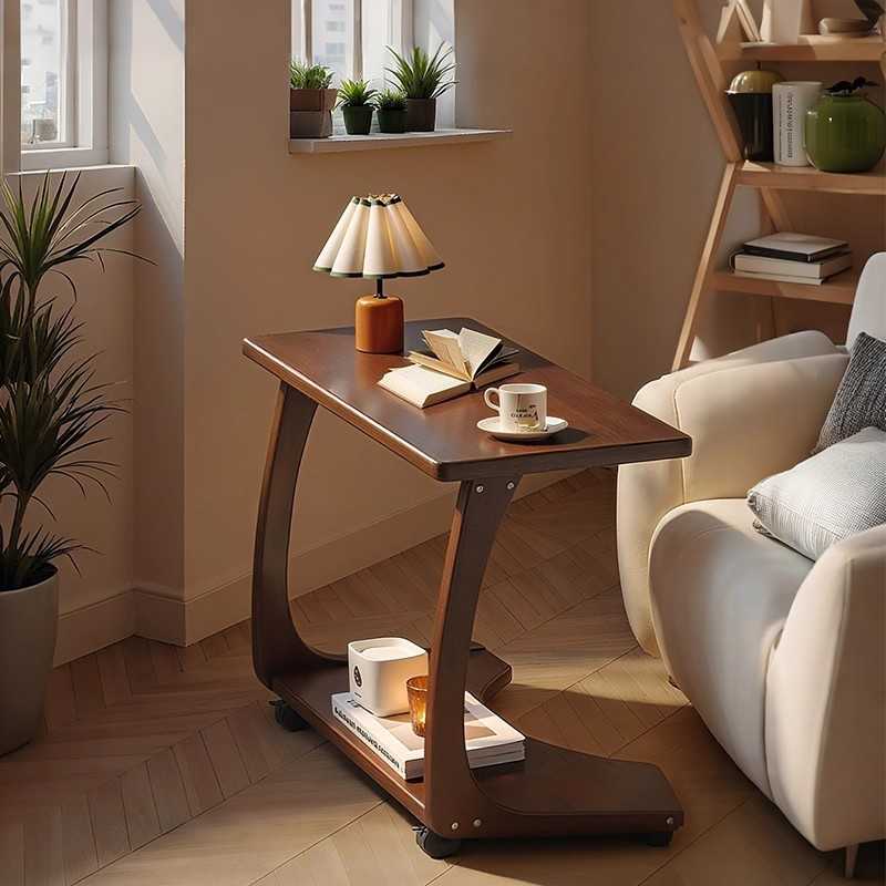 实木可移动茶几沙发C型边几客厅家用卧室床边桌阳台茶桌小桌子