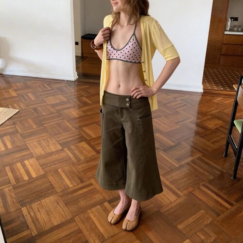 Mona张绮贤3.16/1000AM新品上新复古工装风休闲阔腿裤