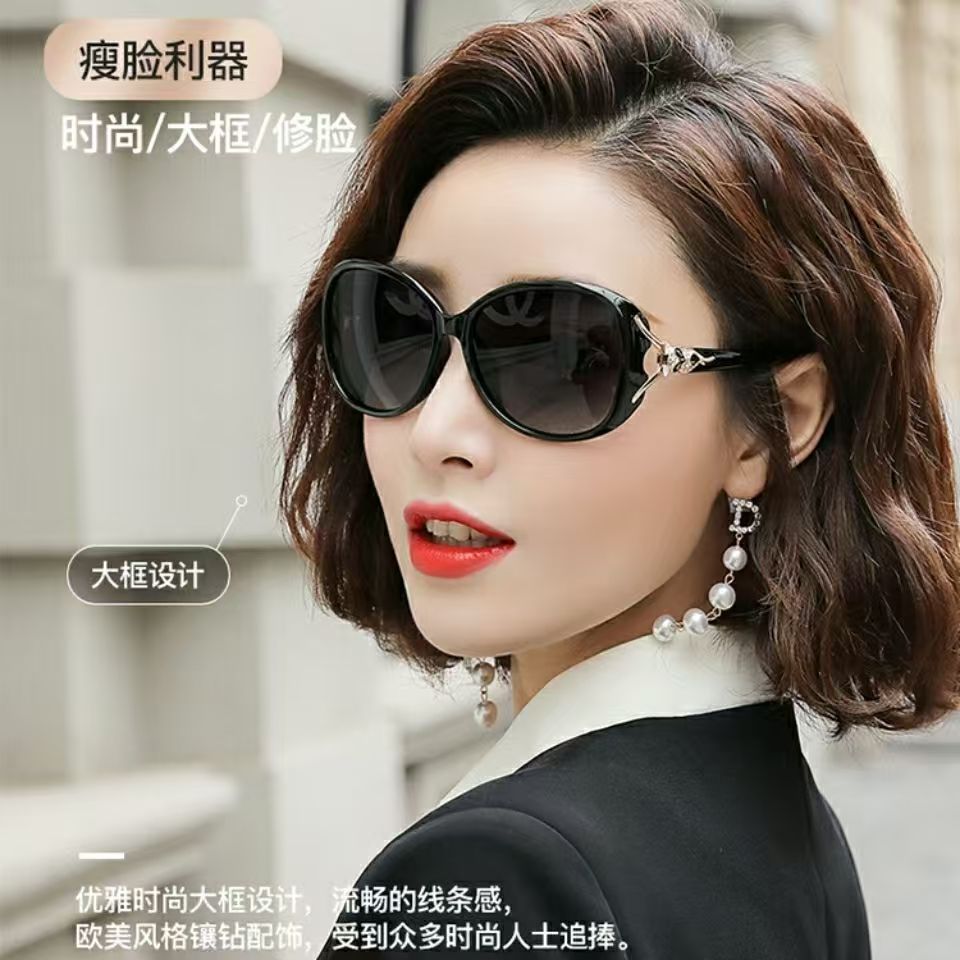 时尚优雅女士太阳镜高清视野防紫外线防辐射旗舰品质黑框狐狸墨镜